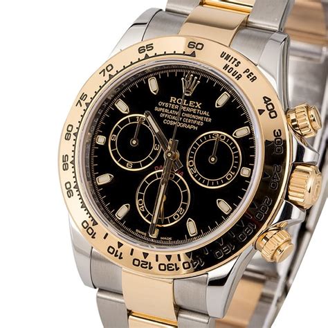 rolex daytona two tone 18k ss black dial m|bob's rolex diamond watch.